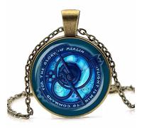 ZIAFRPN Troll Hunters Vintage Amuleto Pendente Collana Bronzo Colore Catena Blu Cristallo per Childrends Giocattoli Donne Uomini Gioielli Regali