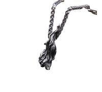 ZIAFRPN Unico Punk Rock Skull Pendente per Gli Uomini Vintage in Acciaio Inox Cranio Diavolo Collana Gotico Gioielli di Moda Regali con Scatola