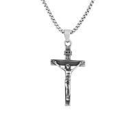 ZIAFRPN Vintage 316L Gesù Croce Pendente Collana Croce Ortodossa Collana Catena per Gli Uomini Donne Biker Amuleto Gioielli Regali congratulazioni Regali