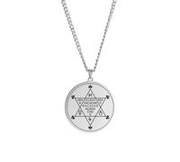 ZIAFRPN Vintage Abracadabra Ciondolo collane Occulto Wahyeh Benedetto Pentagramma di Salomone amuleto Gioielli