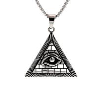 ZIAFRPN Vintage AG Massoneria God's Eye Ciondolo Charm Collana Uomo Moda Hip Hop Punk Gioielli Protector Accessori Partito