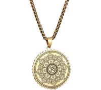 ZIAFRPN Vintage Buddismo Mandala Yoga Pendente Om Collana Geometria Meditazione Amuleto Gioielli