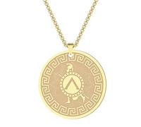 ZIAFRPN Vintage Greco Eroe Achille Pendente Forza e invincibilità Collana per Uomini Donne Mitologia Greca Talismano Choker Gioielli