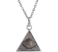 ZIAFRPN Vintage Massonico Illuminati Collana Triangolo Occhio Pendente per Gli Uomini God's Eye Fashion Lucky Amuleto Gioielli congratulazioni Regali