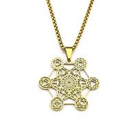 ZIAFRPN Yoga 7 Chakra Collana in Acciaio Inox Geometria Sacra Cavo Angelo Sigillo Metatron Simbolo Catena Gioielli