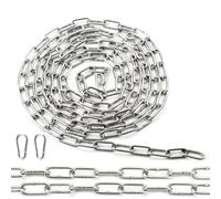 Ziamzra Catena Acciaio Inox 2M φ3mm Catena Delimitazione Catene Catenella Catena Antitaglio per Recinzione Catena Antifurto Catena Dell'immondizia Sollevamento Bidoni