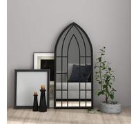 Ziaphsol 100 x 45 cm, specchio da parete nero, cornice in ferro con vetro effetto anticato, per corridoio, camera da letto, soggiorno, interni, porta luce e ha un effetto generoso