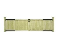 Ziaphsol 2 cancelli da giardino in legno di pino, 300 x 75 cm, resistenti alle intemperie, per giardino e terrazza, robusto cancello d'ingresso con acciaio zincato, cancello sicuro per esterni e