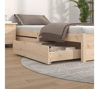 Ziaphsol 2 cassetti letto in legno di pino massiccio 95 x 93 x 18 cm per struttura letto e rete a doghe, con ruote, spazio per camera da letto, camera degli ospiti e cameretta dei bambini