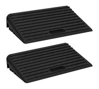 Ziaphsol 2 rampe da marciapiede, 50 x 30 x 11 cm, in gomma, nero, profilo antiscivolo per parcheggio, cantiere, magazzino, ingresso e uscita con 2 fori di fissaggio