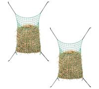 Ziaphsol 2 reti per fieno rettangolari 0,9 x 1,5 m in polipropilene per cavalli, stalla e pascolo, resistente alle intemperie con maglie da 45 x 45 mm, corda da 3 mm, riduce la perdita di cibo in