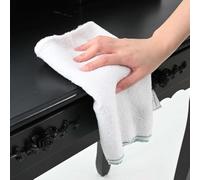Ziaphsol 50 panni per la pulizia, bianco e verde, a righe, 50 x 60 cm, misto cotone e poliestere, 220 g/m², per casa, cucina, bagno, pavimento, piastrelle, piano di lavoro e lavello