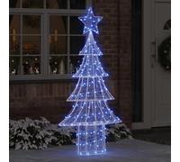 Ziaphsol Albero di Natale 3D in acrilico con 240 LED USB blu, altezza 180 cm, con stella, decorazione per interni, per davanzale, caminetto e stile moderno dell'Avvento