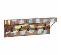 Ziaphsol Appendiabiti in legno massiccio anticato, multicolore, 73 x 19 x 23 cm, con gancio, montaggio a parete, per corridoio, ingresso, per ordine e spazio