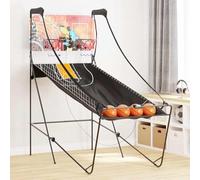 Ziaphsol Arcade - Impianto da basket con 4 palline in gomma per 2 giocatori, sistema elettronico di punti, indicatore LED, cestino pieghevole con backboard, materiale in legno, allenamento sportivo