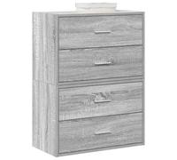 Ziaphsol Armadi con 2 cassetti, set da 2 pezzi, grigio Sonoma, in legno, 60 x 31 x 40 cm, impilabili o accanto all'altro, per soggiorno, camera da letto e corridoio