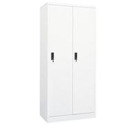 Ziaphsol Armadio in acciaio bianco, 80 x 50 x 180 cm, con 2 ripiani, 2 serrature, 4 grucce, spazio per camera da letto, spogliatoio, corridoio e conservazione ordinata