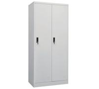 Ziaphsol Armadio in acciaio grigio chiaro, 80 x 50 x 180 cm, armadietto con 2 scomparti, 2 serrature e 4 grucce, per vestiti, biancheria e giacche in camera da letto