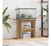 Ziaphsol Artisan Oak - Supporto per acquario, 80 x 35 x 60 cm, in legno, con 3 ripiani, mobiletto per acquario, scaffale per acquario, portaoggetti in soggiorno