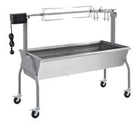 Ziaphsol Barbecue per maialini con azionamento elettrico, regolazione in altezza e motore a spiedini, per bricchette a carbonella, mobile su ruote con freno, per cucina, balcone, giardino, terrazza