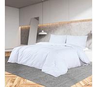 Ziaphsol Biancheria da letto bianca, 140 x 200 cm, in microfibra leggera, con federa da 60 x 70 cm, chiusura con bottoni nascosta, per camera da letto, camera degli ospiti, tutto l'anno