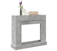 Ziaphsol Bordo per camino grigio cemento, 100 x 30 x 87,5 cm, materiale in legno per caminetti elettrici a LED, con ripiano e portata massima di 30 kg, accessori per camino