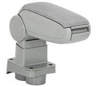 Ziaphsol Bracciolo auto grigio in ABS con vano portaoggetti e coperchio imbottito, regolabile per VW Polo 4 dal 2001 al 2005, aggiornamento per un maggiore comfort all'interno