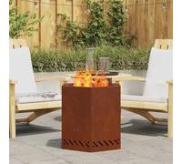 Ziaphsol Braciere marrone esagonale senza fumo, in acciaio resistente alle intemperie, 48 x 48 x 51 cm, con doppia parete, per giardino, terrazza, balcone, calore durante la sera