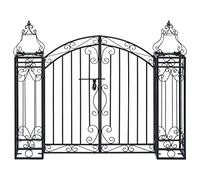 Ziaphsol Cancello da giardino in ferro battuto, 122 x 20,5 x 100 cm, nero, con cerniera a bullone, protezione privacy, ingresso per giardino, balcone, terrazza, cortile, vialetto, per piante