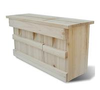 Ziaphsol Casetta per uccelli in legno, 44 x 15,5 x 21,5 cm, tre scomparti, due porte frontali da pulire, per giardino, balcone, terrazza, tetto