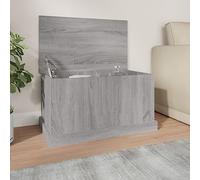 Ziaphsol Cassapanca in legno Sonoma, grigio, 70 x 40 x 38 cm, con coperchio, spazio per biancheria, cuscini, tappeti, come cassapanca e panca per soggiorno e camera da letto