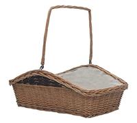 Ziaphsol Cesto per legna in vimini con maniglia, 61,5 x 46,5 x 58 cm, marrone, impilabile per legna da ardere, conservazione in soggiorno e giardino