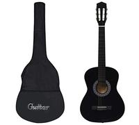 Ziaphsol Chitarra classica per principianti 3 4 36 nera in legno di tiglio con custodia per chitarra, lunghezza 91 5 cm, corde in nylon, tastiera, corpo, per lezioni ed esercizi