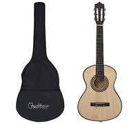 Ziaphsol Chitarra classica per principianti e bambini con custodia, 1/2 34 pollici naturale, legno di tiglio, corde in nylon, tastiera, corpo, esercizi, lezioni, viaggi, scuola musicale