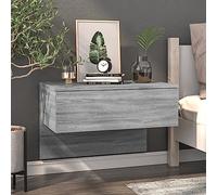 Ziaphsol Comodino a parete Sonoma grigio tavolino galleggiante per camera da letto, 60 x 40 x 40 cm, massimizza lo spazio di archiviazione, ideale per libri e ornamenti