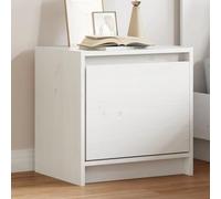 Ziaphsol Comodino bianco, 40 x 30,5 x 40 cm, in legno di pino massiccio, ideale come tavolino in camera da letto, offre molto spazio accanto al letto
