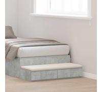 Ziaphsol Comodino in legno grigio cemento, 90 x 36,5 x 16,5 cm, con due cassetti, ideale come pratico tavolino in camera da letto