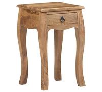 Ziaphsol Comodino in legno massello mango, 28 x 28 x 45 cm, robusto tavolino per camera da letto e soggiorno, comodino durevole con cassetto, venature del legno personalizzate