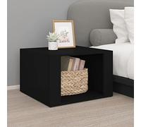 Ziaphsol Comodino nero 57 x 55 x 36 cm in robusto materiale di legno, ideale come tavolino per camera da letto o soggiorno, perfetto per organizzare e decorare.