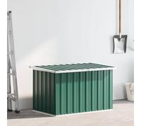 Ziaphsol Contenitore da giardino verde in acciaio zincato 109 x 67 x 65 cm con coperchio ribaltabile per cuscini, attrezzi per organizzare il giardino all'aperto