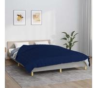Ziaphsol Coperta ponderata blu, 200 x 220 cm, 9 kg, tessuto di cotone con perle di vetro, trapuntata, con passanti interni, per copripiumino, divano e soggiorno