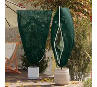 Ziaphsol Copertura invernale in tessuto non tessuto per piante con chiusura lampo, set da 5 pezzi, verde, 1,55 x 1 m, tessuto non tessuto per la cura del giardino, piante esterne, protezione antigelo