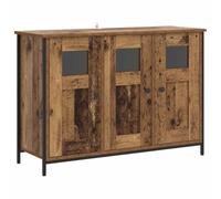 Ziaphsol Credenza in legno anticato, 100 x 35 x 70 cm, con porta reversibile e tre ripiani per soggiorno, sala da pranzo, cucina, corridoio, ufficio, durevole, design moderno