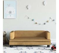Ziaphsol Divano per bambini marrone in velluto di pino, 80 x 45 x 30 cm, imbottito, da 3 a 6 anni, per la cameretta dei bambini, spazio per riposare