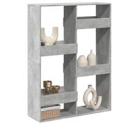 Ziaphsol Divisorio grigio cemento, 100 x 33 x 135 cm, materiale in legno, scaffale con 6 scomparti, versatile organizer per libri, DVD e oggetti decorativi, pratico soggiorno