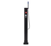 Ziaphsol Doccia solare 8L PVC acciaio per giardino e piscina, doccia esterna nera con doccetta, tubo in acciaio inox da 1,5 m, ancoraggio a terra e facile montaggio per acqua calda