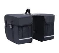 Ziaphsol Doppia borsa per portapacchi per bicicletta, impermeabile, 35 l, poliestere 600D, nera, con strisce riflettenti, facile da montare, per ciclismo, trekking, MTB, città, e-bike, pendolari
