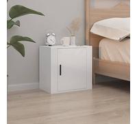 Ziaphsol Elegante comodino da parete bianco lucido, 50 x 30 x 47 cm, ideale come tavolino sospeso per camera da letto e soggiorno