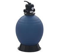 Ziaphsol Filtro a sabbia per piscina, caldaia blu con valvola a 6 vie, diametro 560 mm, per pompe da piscina da 10 m³/h, valvola multidirezionale, filtro di riciclo invernale, purificazione dell'acqua
