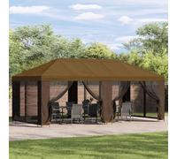 Ziaphsol Gazebo con pareti laterali, 6 x 3 m, tenda da giardino per giardino e terrazza, poliestere 190 g/m², telaio in acciaio, resistente alle intemperie, protezione UV, protezione dalla pioggia e
